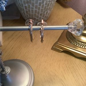 Round earrings gold tones possible vintage  copper backs